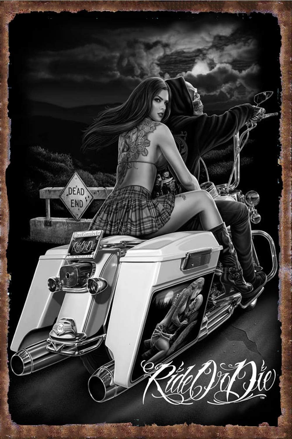 Kitchen Up - Papan Logam Vintage Ride or Die