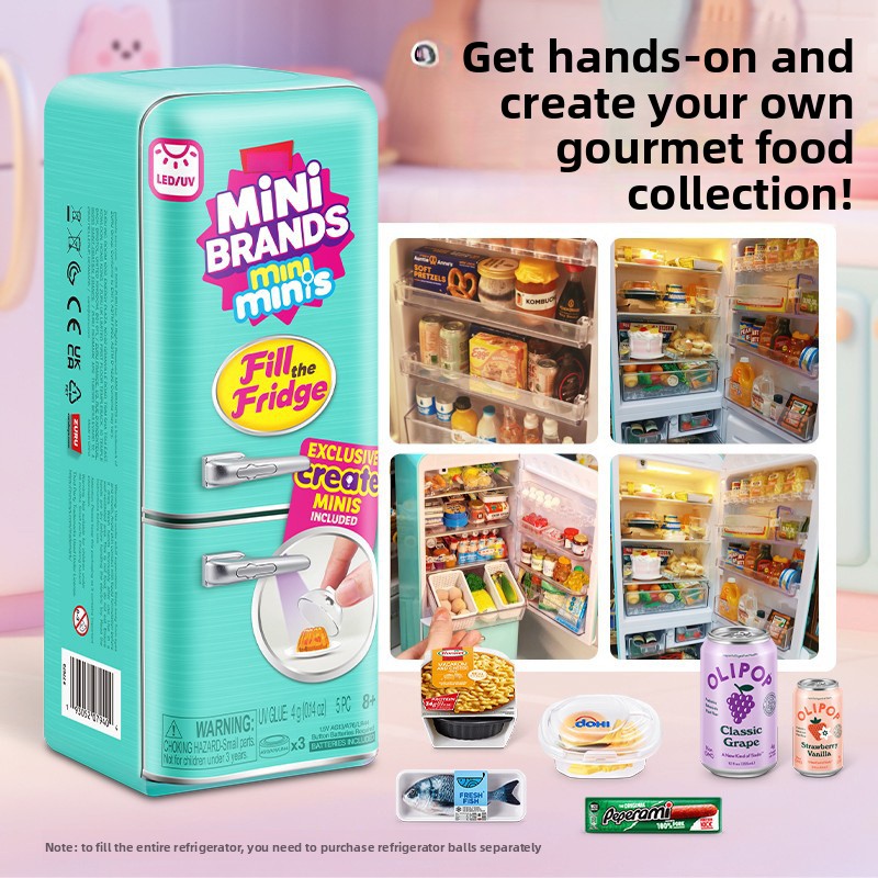 Kitchen Up - Set Mainan Kulkas Mini LED Menyala,