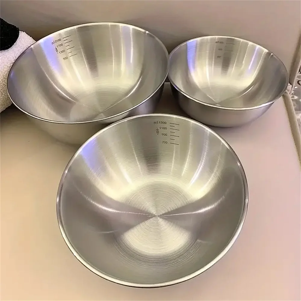 Kitchen Baking Scale - 1-3 Set Mangkuk Stainless Steel dengan