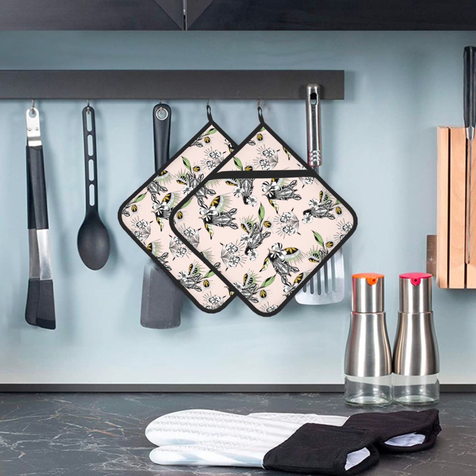 Pola Zebra Set Holder panci 2  - Kitchen Baking Dishes ulasan dan harga
