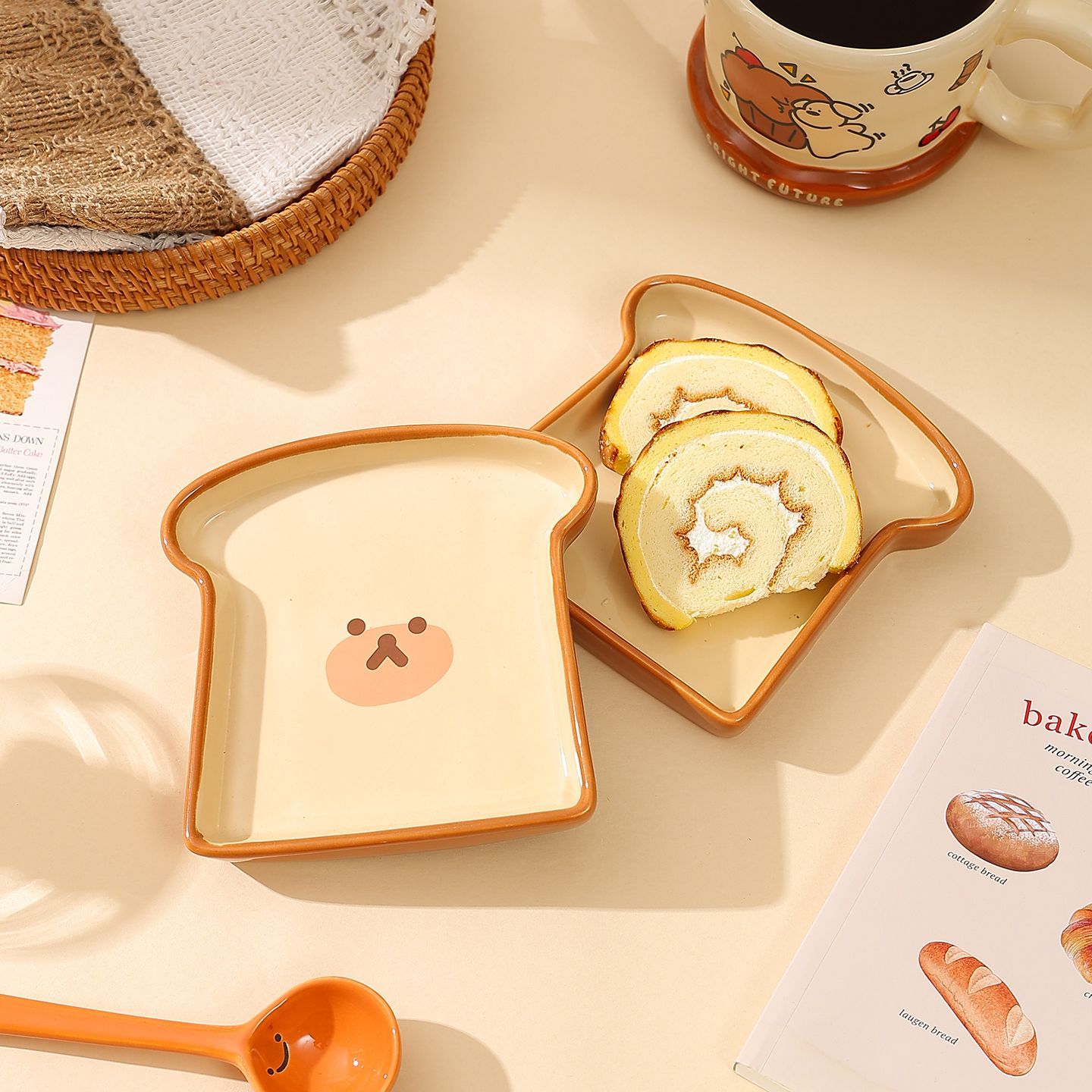 Piring Keramik Bentuk Roti Pan - Kitchen Baking Dishes ulasan dan harga