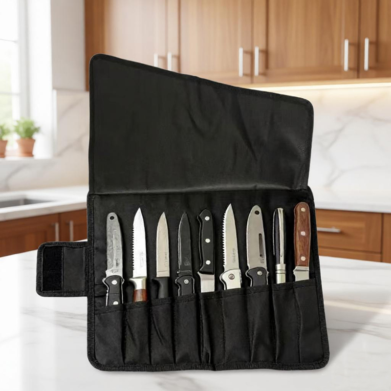 Tas Pisau Koki Lipat 9 Slot, T - Kitchen Up ulasan dan harga