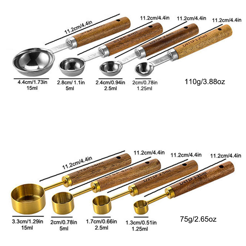 4 Buah/Set Sendok Ukur Baja Ta - Kitchen Baking Scale ulasan dan harga