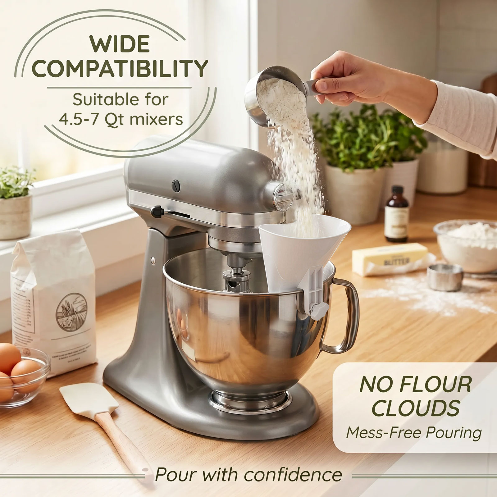 Corong Tepung Anti Tumpah untu - Kitchen Baking Mixer ulasan dan harga