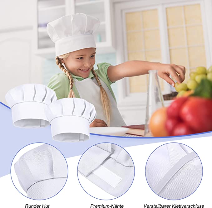4pcs Topi Koki Anak Tinggi 21c - Baking Kitchen For Kids ulasan dan harga